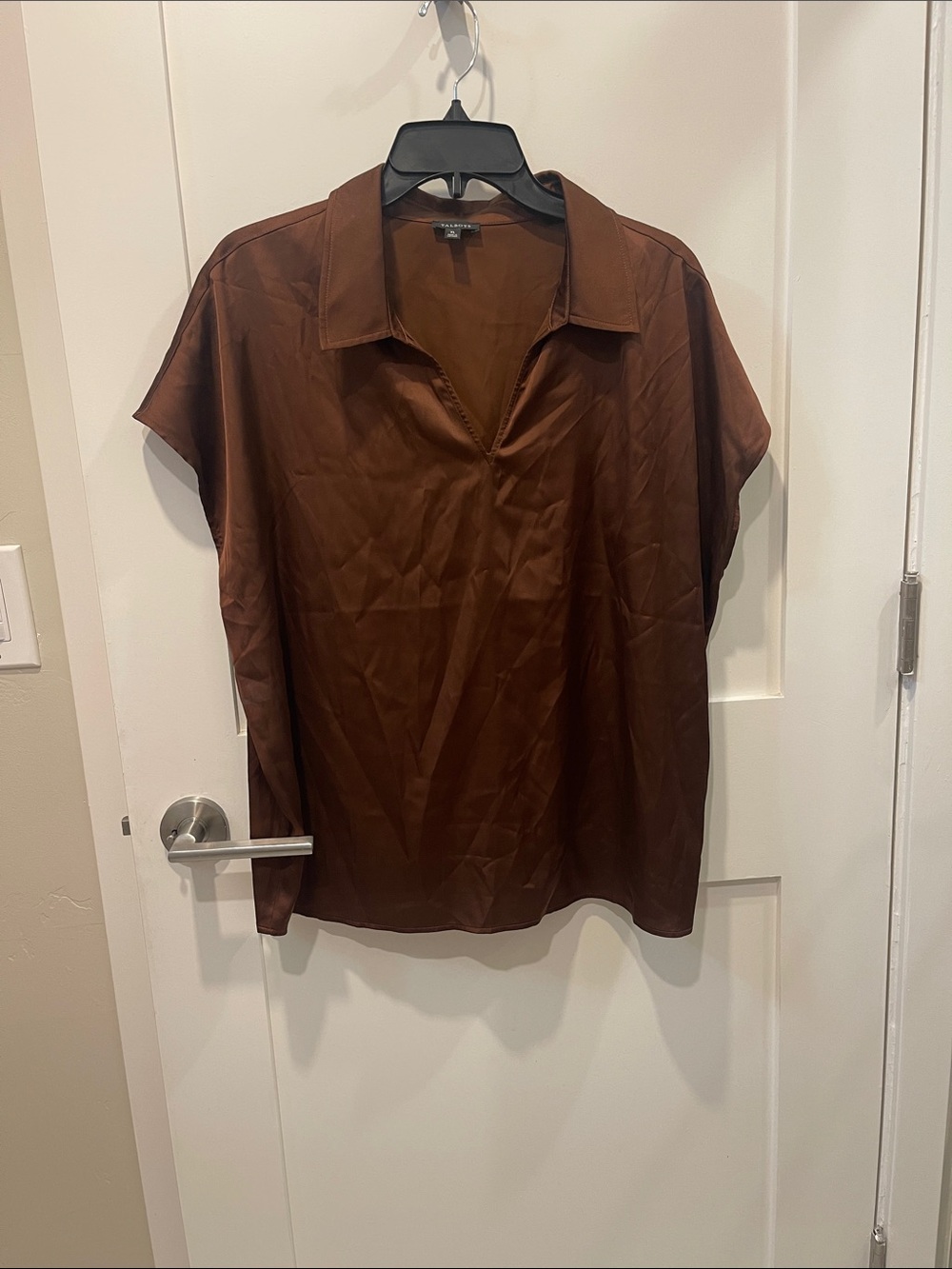 Talbots Brown Short-Sleeve Button Down Shirt